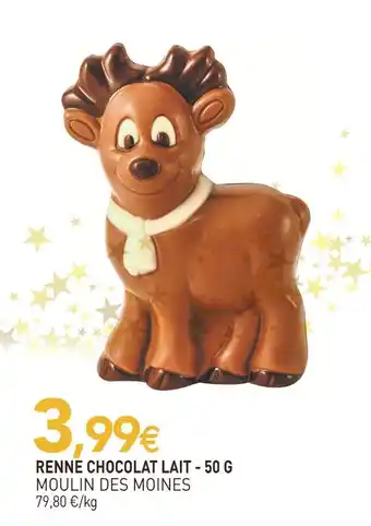 naturéO Moulin des moines renne chocolat lait - 50 g offre