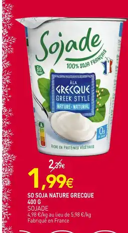 naturéO Sojade so soja nature grecque offre