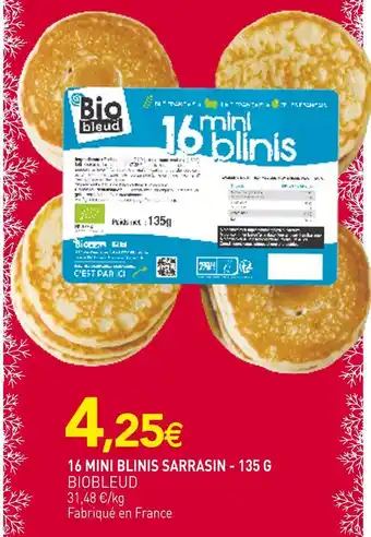 naturéO Biobleud 16 mini blinis sarrasin offre