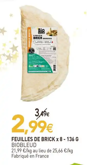 naturéO Biobleud feuilles de brick offre