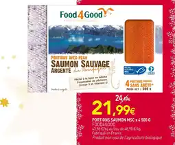 naturéO Food4good portions saumon msc x 4 500 g offre