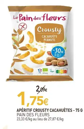 naturéO Pain des fleurs apéritif crousty cacahuètes - 75 g offre