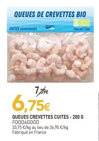 naturéO Food4good queues crevettes cuites offre