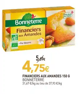 naturéO Bonneterre financiers aux amandes offre
