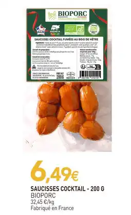 naturéO Bioporc saucisses cocktail - 200 g offre