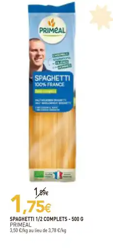 naturéO Primeal spaghetti 1/2 complets - 500 g offre