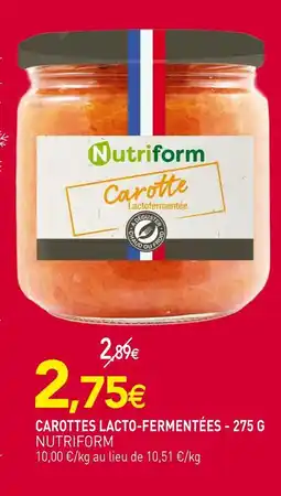 naturéO Nutriform carottes lacto-fermentées - 275 g offre