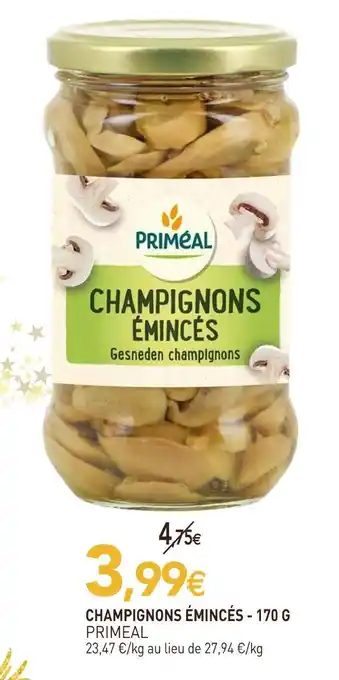 naturéO Primeal champignons émincés - 170 g offre