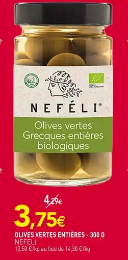 naturéO Nefeli olives vertes entières - 300 g offre