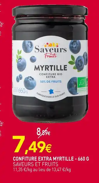 naturéO Saveurs et fruits confiture extra myrtille offre