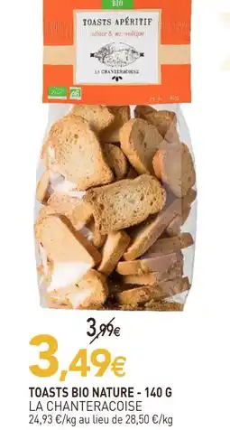 naturéO La chanteracoise toasts bio nature - 140 g offre
