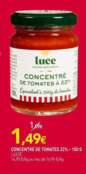 naturéO Luce concentré de tomates 22% - 100 g offre