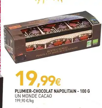 naturéO Un monde cacao plumier-chocolat napolitain - 100 g offre