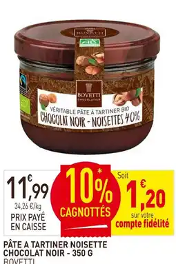 naturéO Bovetti pâte à tartiner noisette chocolat noir offre