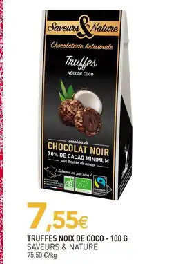 naturéO Saveurs & nature truffes noix de coco - 100 g offre
