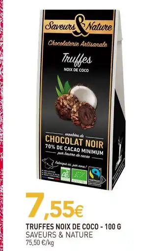 naturéO Saveurs & nature truffes noix de coco - 100 g offre