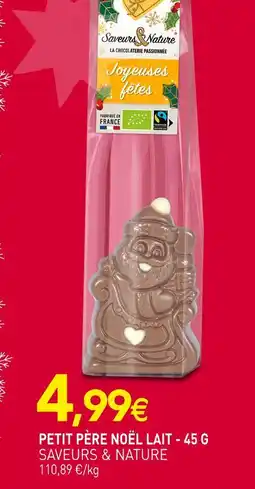 naturéO Saveurs & nature petit père noël lait - 45 g offre