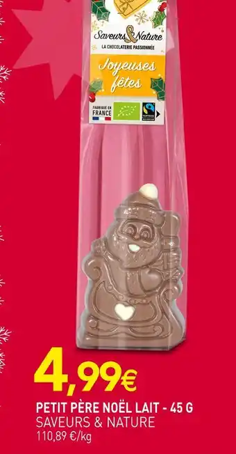naturéO Saveurs & nature petit père noël lait - 45 g offre