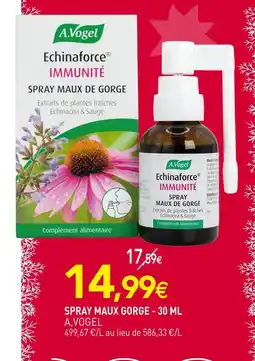 naturéO A,vogel spray maux gorge offre