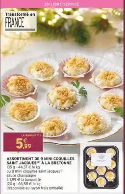 Intermarché Assortiment de 9 mini coquilles saint jacques à la bretonne offre