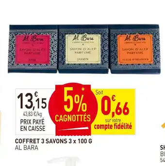 naturéO Al bara coffret 3 savons 3 x 100 g offre