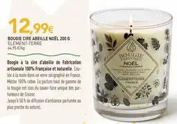 naturéO Element-terre bougie cire abeille noël offre