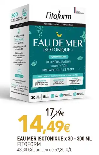 naturéO Fitoform eau de mer isotonique offre