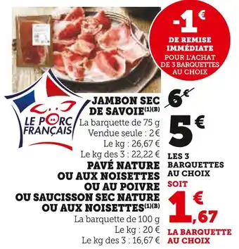 U Express Jambon sec de savoie offre