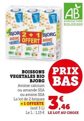 U Express Bjorg boissons végétales bio offre