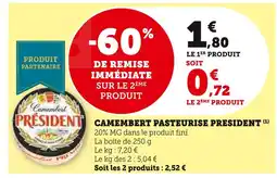 U Express Président camembert pasteurisé offre