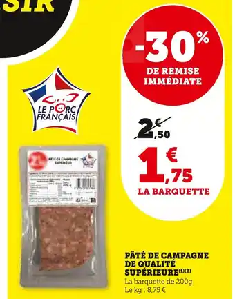 U Express Pâté de campagne de qualité supérieure offre