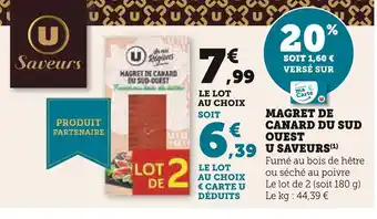 U Express U saveurs magret de canard du sud ouest offre