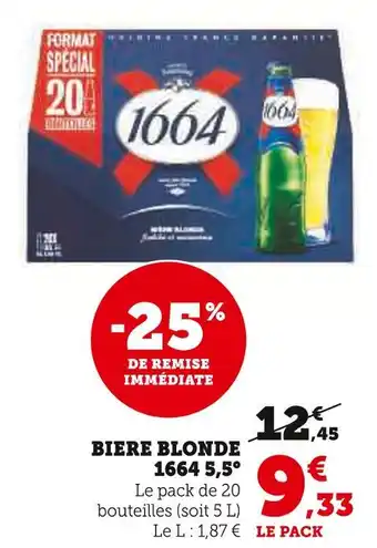 U Express 1664 biere blonde 5,5° offre