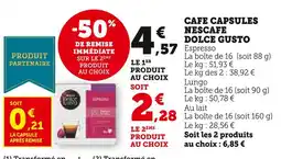 U Express Nescafe dolce gusto cafe capsules offre