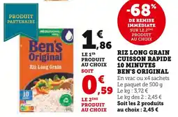 U Express Ben's original riz long grain cuisson rapide 10 minutes offre