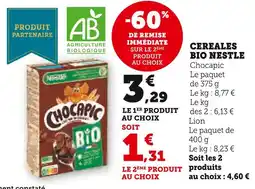 U Express Nestlé chocapic bio offre