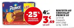 U Express Lu biscuits au chocolat prince offre