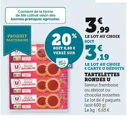 U Express U tartelettes rondes offre