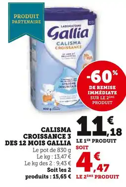 U Express Gallia calisma croissance 3 des 12 mois offre