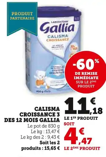U Express Gallia calisma croissance 3 des 12 mois offre