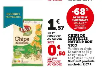 U Express Vico chips de lentilles natur'& bon offre