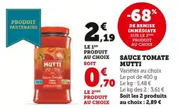 U Express Mutti sauce tomate offre