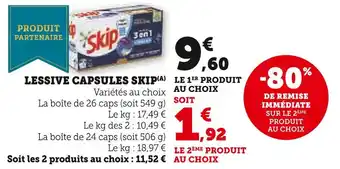 U Express Skip lessive capsules offre