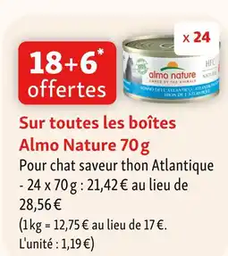 Maxi Zoo Almo nature 18+6 offertes sur toutes les boîtes almo nature 70 g offre