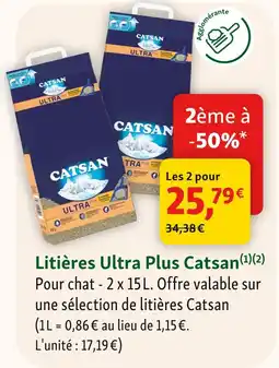 Maxi Zoo Catsan litières ultra plus offre