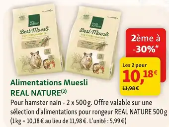 Maxi Zoo Real nature alimentations muesli offre