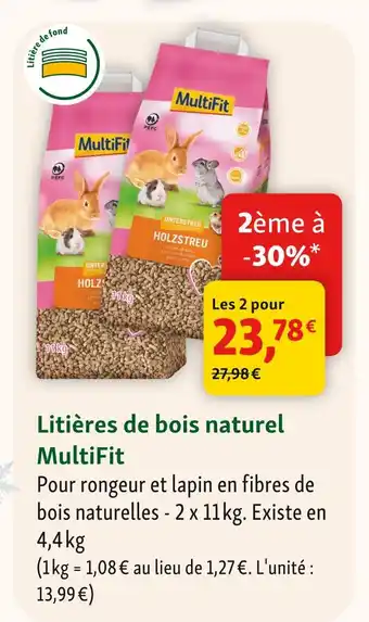 Maxi Zoo Multifit litières de bois naturel offre