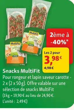Maxi Zoo Multifit snacks saveur carotte offre