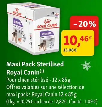 Maxi Zoo Royal canin maxi pack sterilised offre