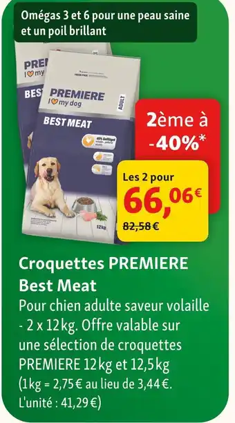 Maxi Zoo Premiere croquettes best meat offre